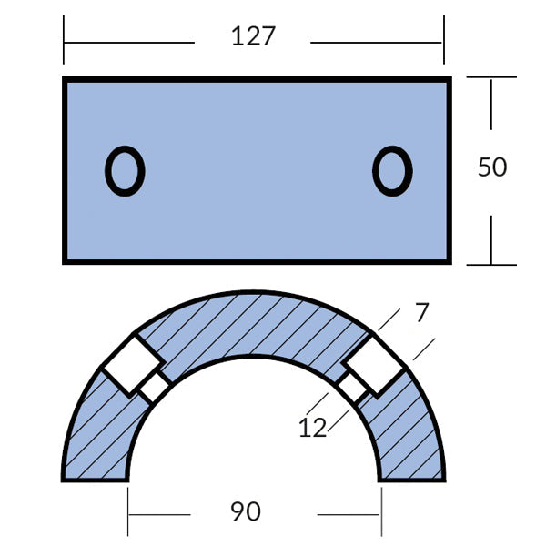 Tecnoseal zink gori ringanode, 3 bl. 28"-30" Ø90mm-2