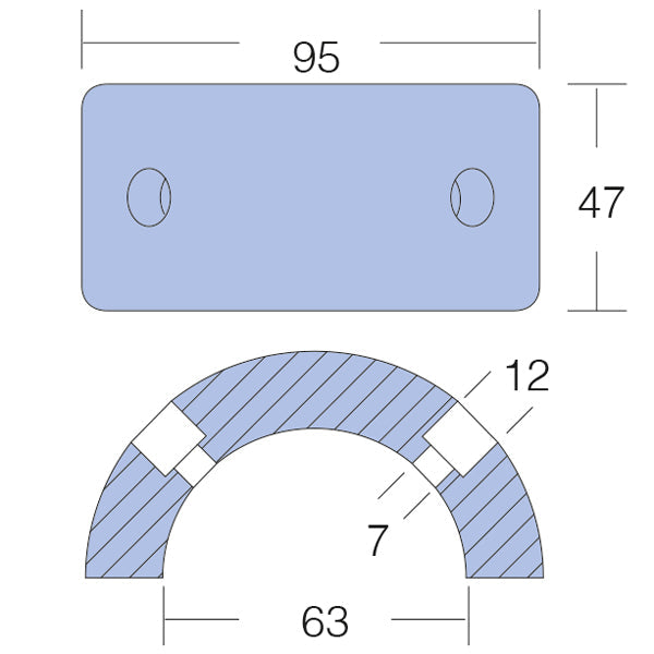 Tecnoseal zink gori ringanode, 3 bl. 22-26" Ø63mm-2