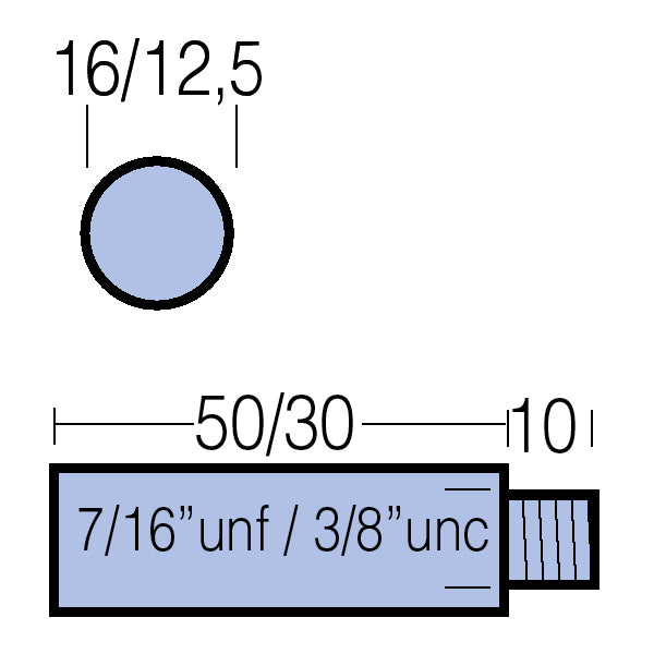 Tecnoseal Yanmar motorzink 30x12.5mm 3/8"unc-2