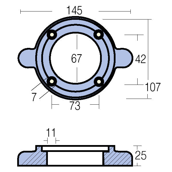 Tecnoseal Yanmar drev-zinkring sd20/30/40/50/60 196420-02651-2