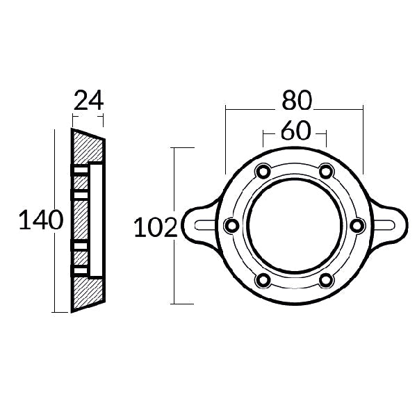 Tecnoseal zinkanode Sole sejldrev-3