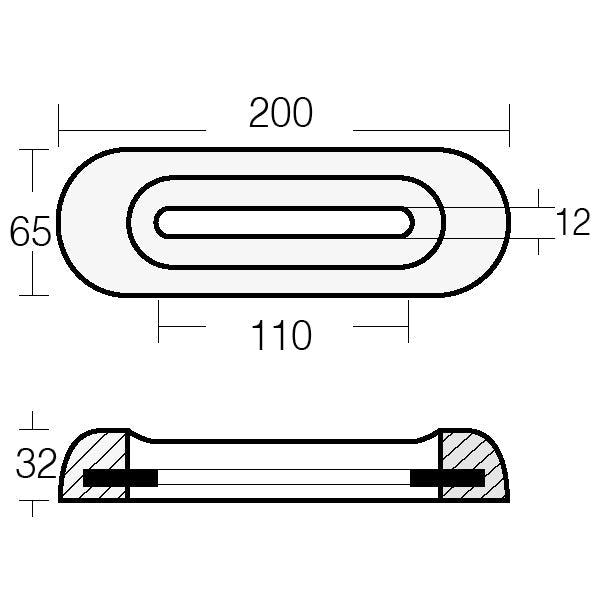 Tecnoseal zink til fairline 200x65x32mm 1,30kg-2