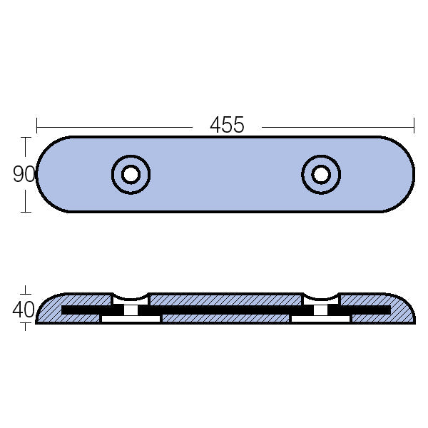 Tecnoseal zink plade fairline 460x100x45mm 10,80kg-2