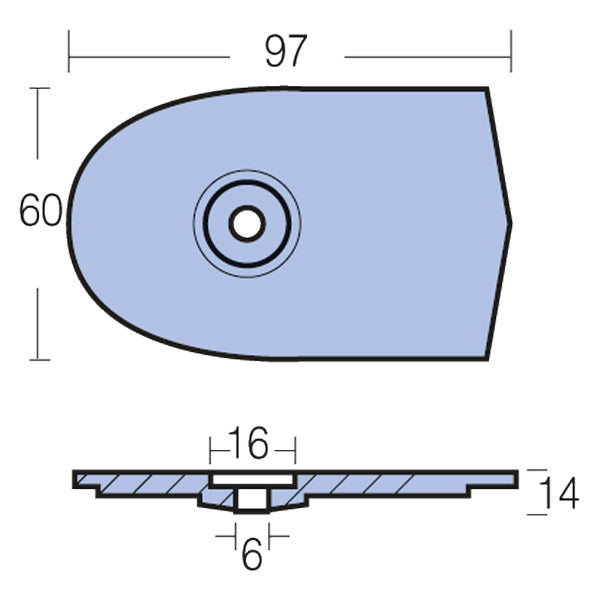 Tecnoseal Zinkanode yamaha 6- 8 hk-2