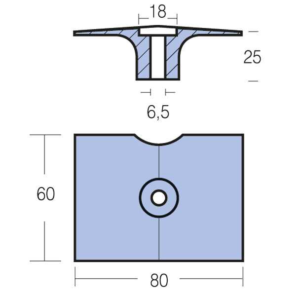 Tecnoseal Zinkanode yamaha 9,9 - 25hk-2