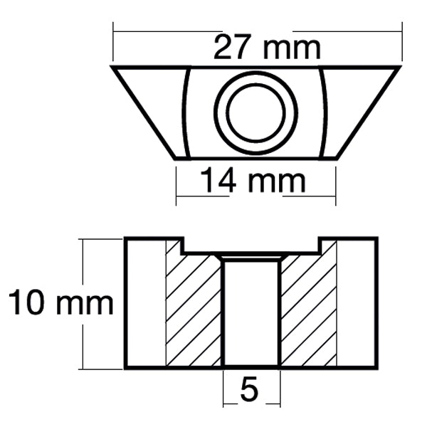 Tecnoseal Zinkanode Yamaha motorzink 6-350hk (6E5-11325-00)-2