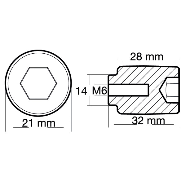 Tecnoseal Zinkanode Yamaha motorzink 75-250hk (68V-11325-01)-2