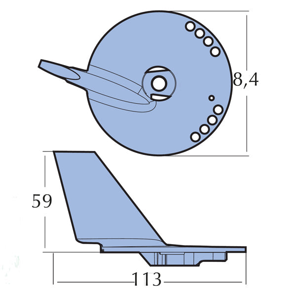 Tecnoseal Zinkanode johnson/evinrude/suzuki 60-140 4-takt (5-3