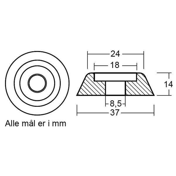 Tecnoseal Zinkanode lewmar serie 140 (589150)-2