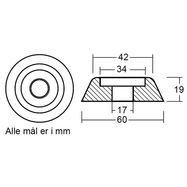 Tecnoseal Zinkanode lewmar serie 250-300 (589550)-2