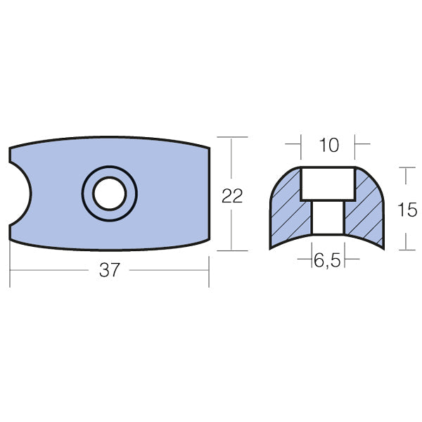 Tecnoseal Zinkanode sidepower (71180)/volvo bovpropel 37x22m-2