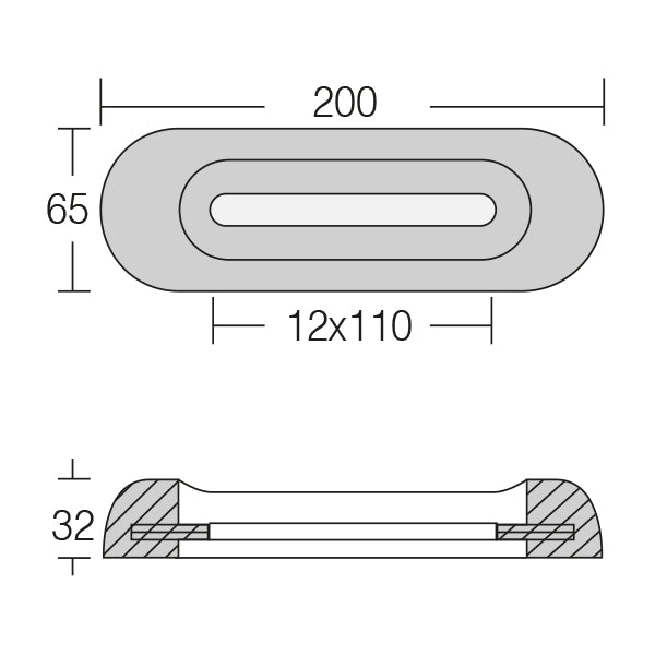 1852 Zink til Fairline 200x65x32mm 1,30kg-2
