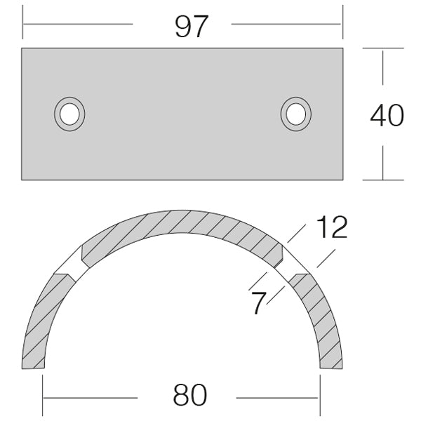 1852 Zink Gori ringanode, 2 bl.sd. 13"-18" Ø80mm-2