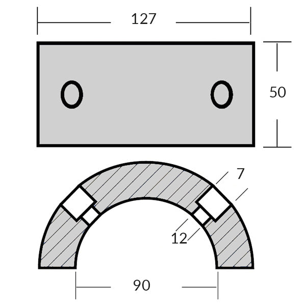 1852 Zink Gori ringanode, 3 bl. 28"-30" Ø90mm-2
