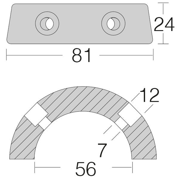 1852 Zink Gori ringanode, sd/3p 15"-16.5" Ø56mm-2