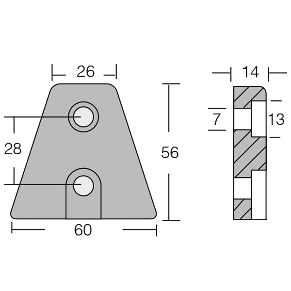 1852 Zinkanode Volvo DPX 60x56mm (876638)-2