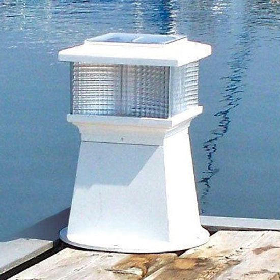 Dock Edge stolpebrolys LED m/solcelle, hvid lys H-25cm Ø17cm-2
