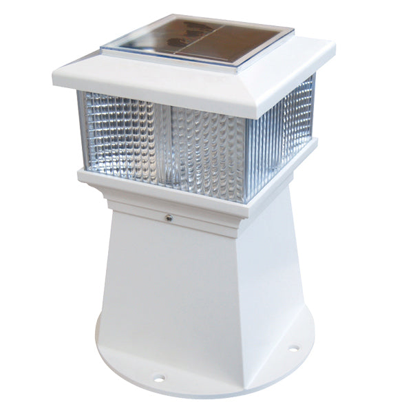 Dock Edge stolpebrolys LED m/solcelle, hvid lys H-25cm Ø17cm-1