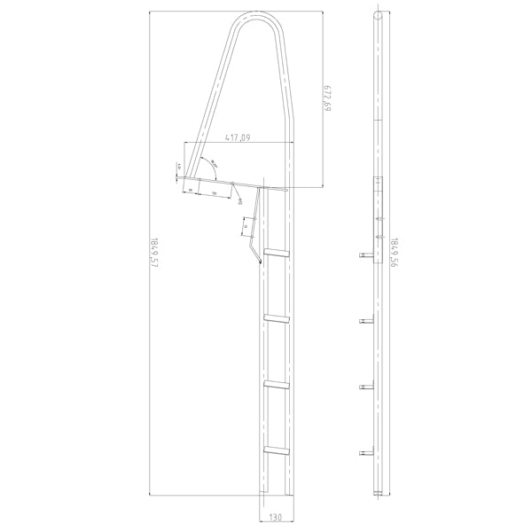 Brostige 4 trin RF 304 længde 190cm bredde 49cm-2
