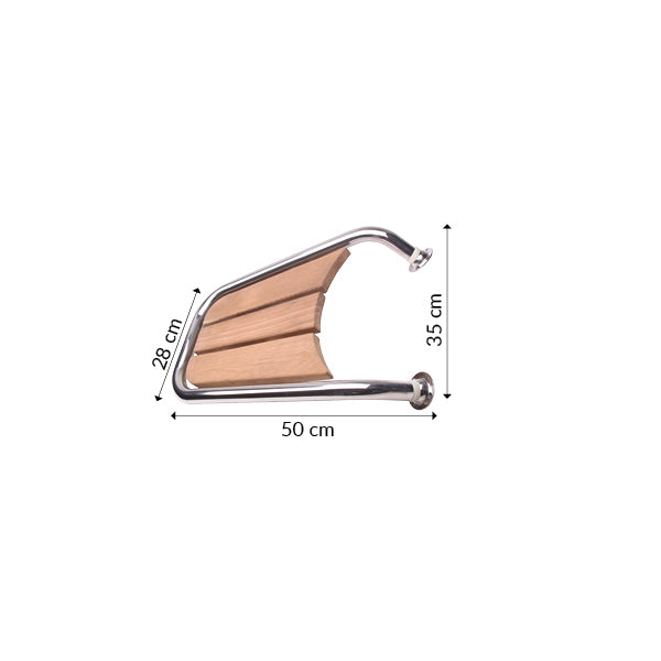 Stævnplatform med teak 50x35cm ø32mm rør-2