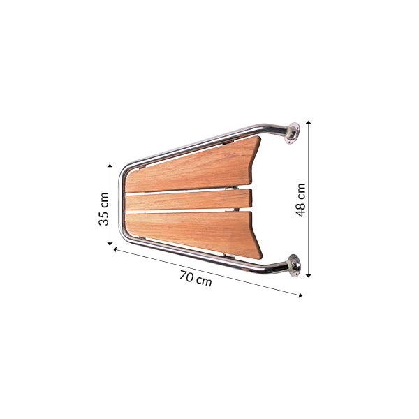 Stævnplatform med teak 70x48cm ø32mm rør – Nautisk Portal