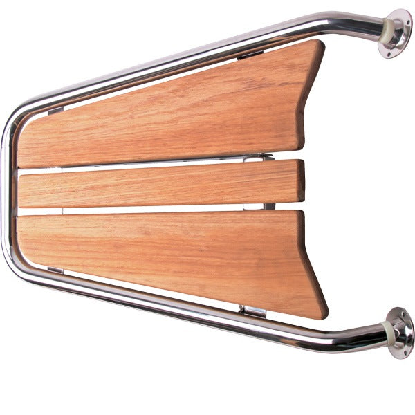 Stævnplatform med teak 70x48cm ø32mm rør – Nautisk Portal