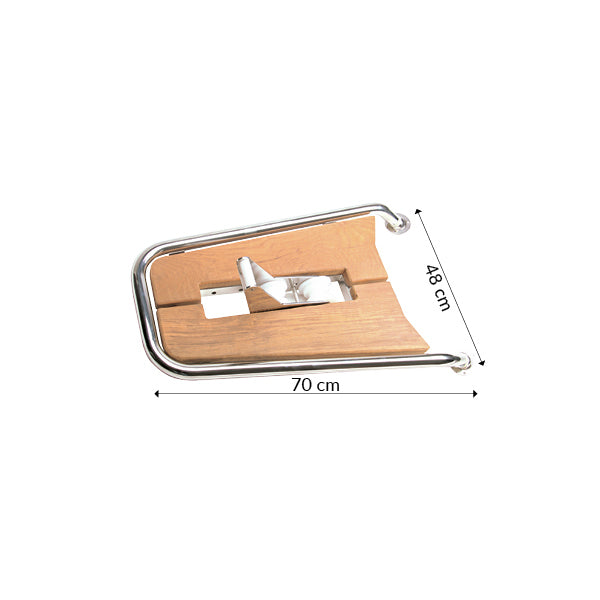 Stævnplatform med teak & ankerrulle 70x48cm ø32mm rør-2