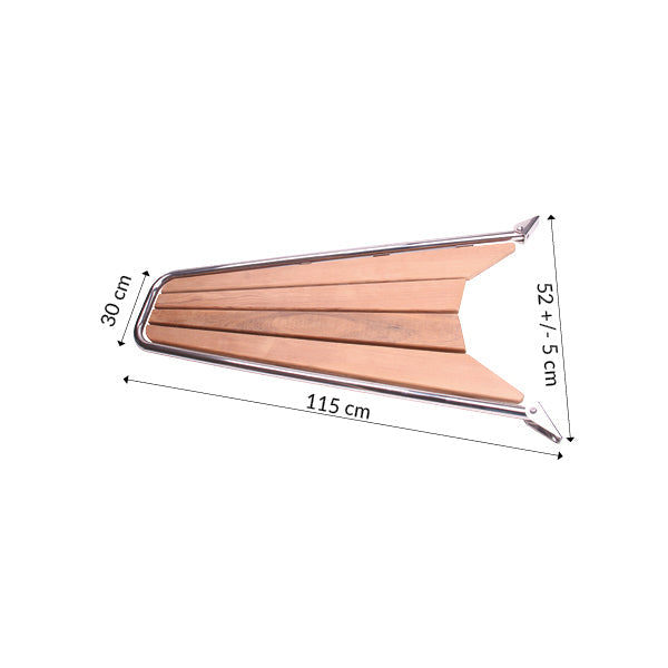 Stævnplatform med teak 115x52cm ø32mm rør-2