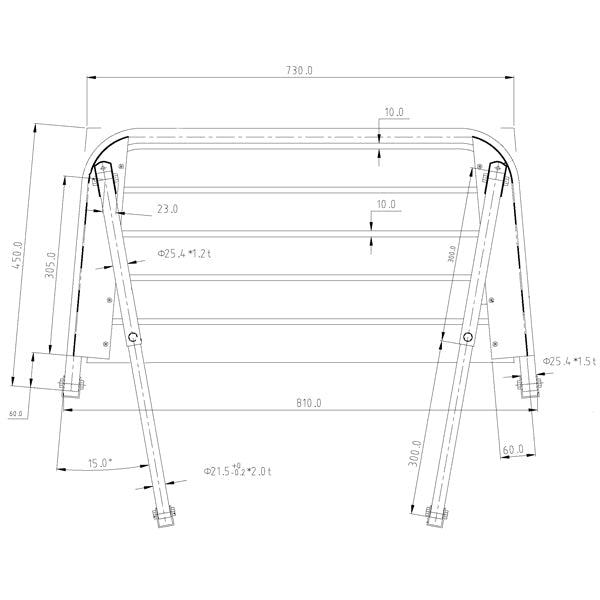 Badeplatform l-81cm d-45cm Ø25mm rør-2