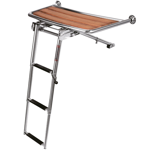 Badeplatform L-84cm d-38cm Ø25mm rør m/teleskopstige 3 trin-1