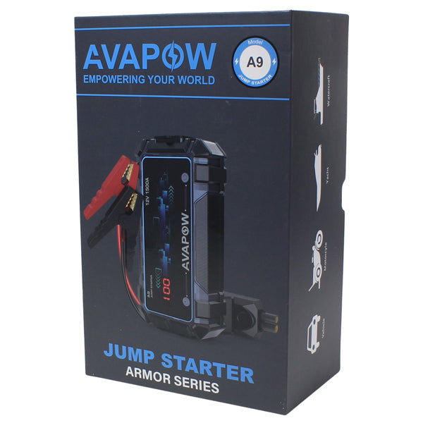Avapow A9 jump starter 12V, peak 1500Amp-7