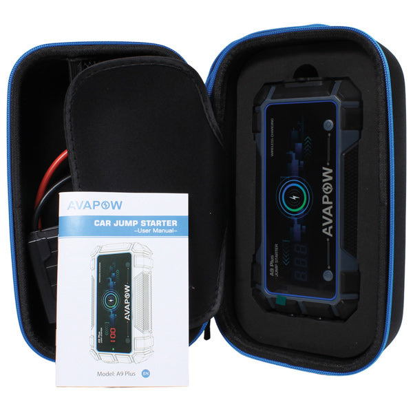Avapow A9 Plus jump starter 12V, 2000Amp leveres med taske-10