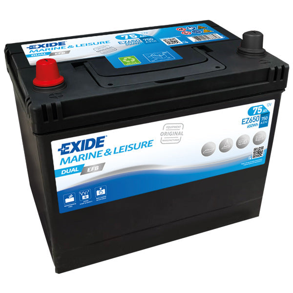 Exide Batteri 75ah Dual EFB-1
