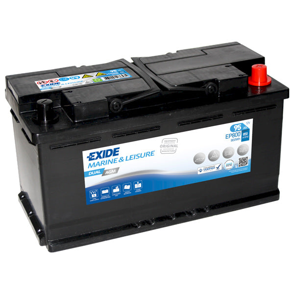 Exide Batteri dual AGM 850cca - 95Ah-1
