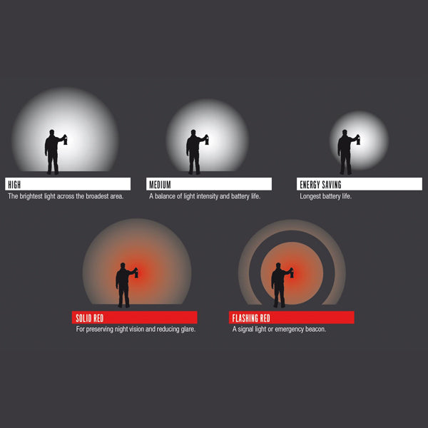 Coast lygte EAL12 hvid og rød lys 168 lumen ex. 4xAA batteri-3