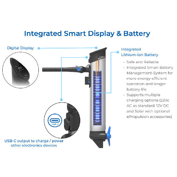 ePropulsion eLite påhængsmotor 500W inkl. batteri & AC lader-10
