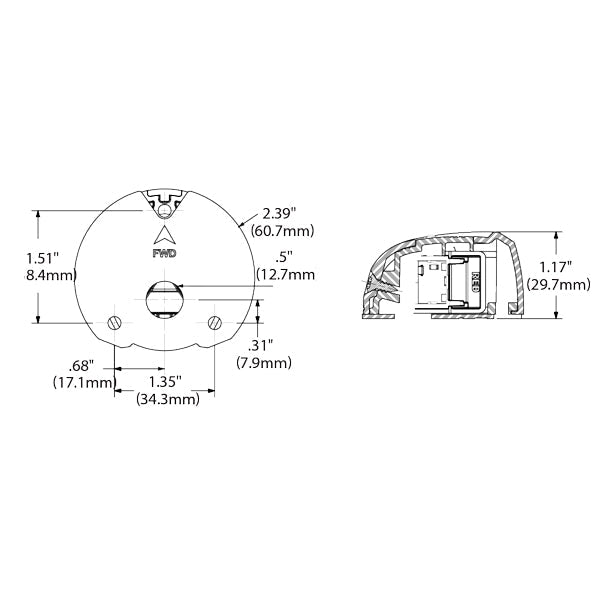 Attwood LED lanterne 2nm, rød/grøn top/under monteres-2