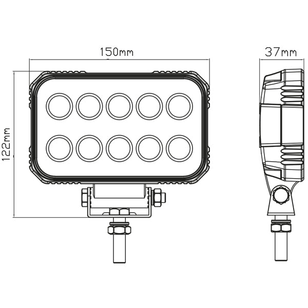 1852 dækslys 10-30Vdc, 75W Osram LED, Flood, 5717lm-4