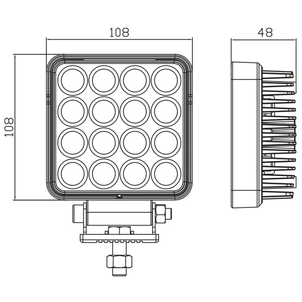 1852 dækslys 10-30Vdc, 24W Osram LED, Flood, 2200 lumen-4