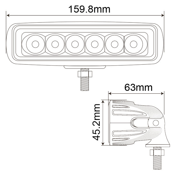 1852 dækslys 10-30Vdc, 9W Osram LED, Flood, 754 lumen-3