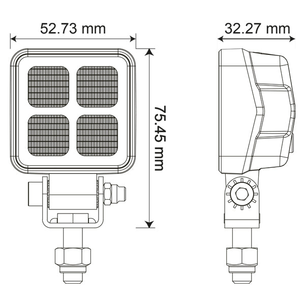 1852 dækslys 10-30Vdc, Mini Cube, 12W LED, Flood, 1200 lm-5