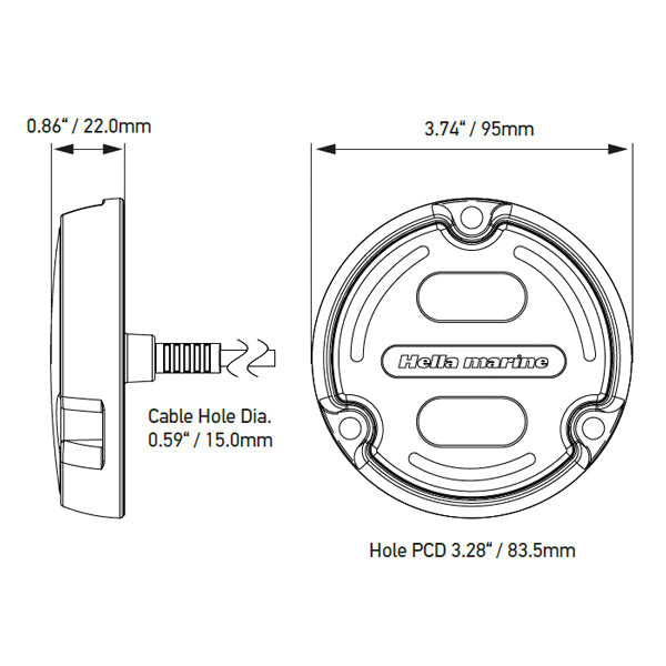 Hella undervandslys Apelo A1 1800 lumen hvid/blå 9-32v-2