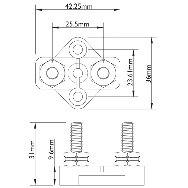 BEP samleblok sort dobb. 6mm med dæksel-2