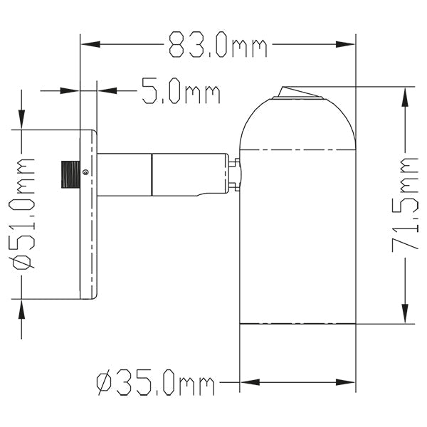 Salonlampe forkromet messing 2w led 10-30v-2