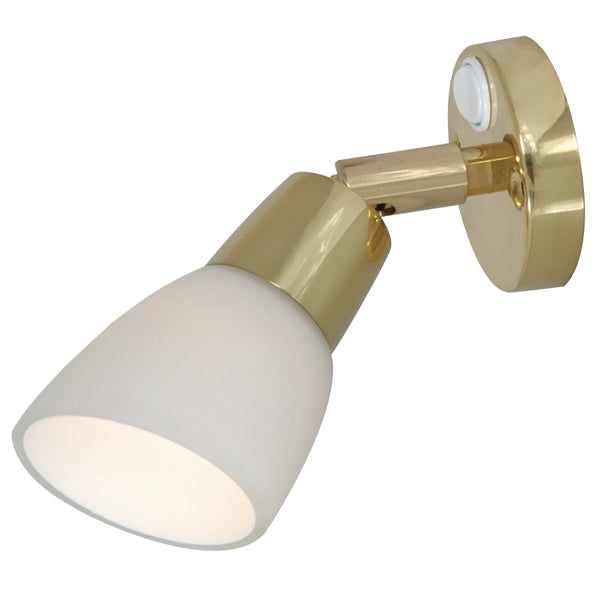 Køjelampe messing med opalskærm 3W LED-1