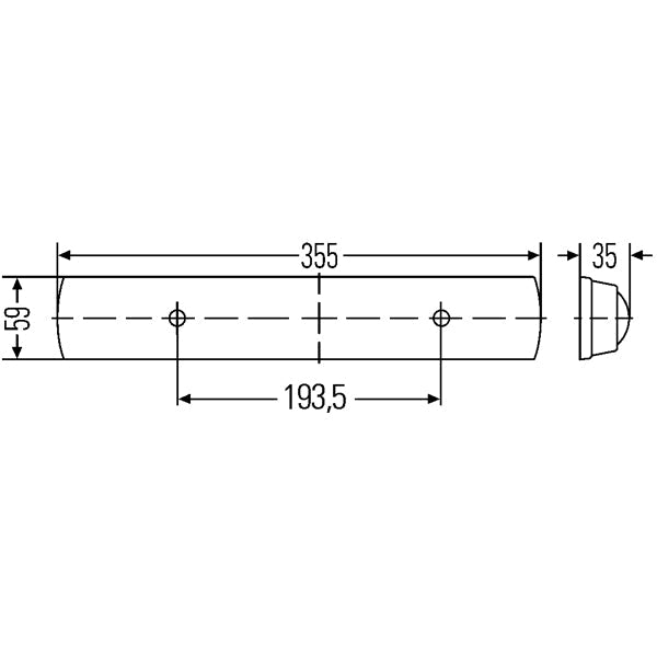 Hella hvid led lysstofarmatur med afbryder 10-31volt 3,5w-2