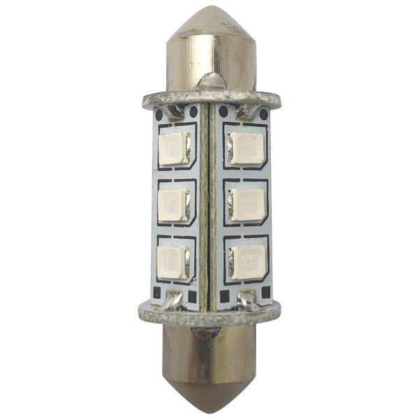 1852 LED lantern pinolpære 37mm 10-36V 1,2/10W grøn - 2 pak-1