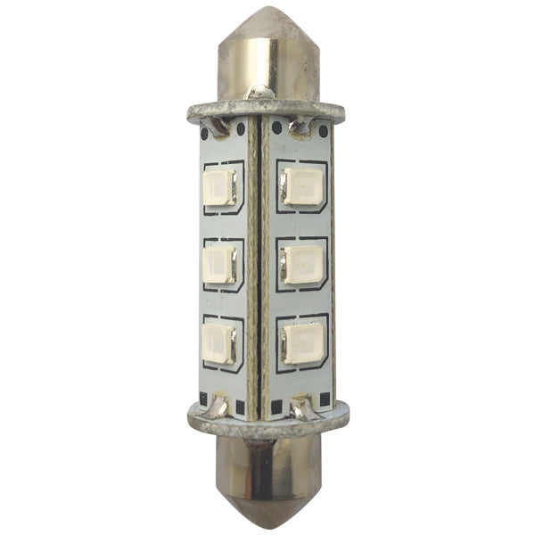 1852 LED lantern pinolpære 42mm 10-36V 1,2/10W grøn - 2 pak-1
