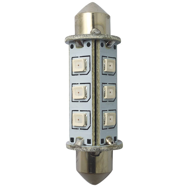 1852 LED lantern pinolpære 42mm 10-36vdc 1,2/10W rød - 2 pak-1