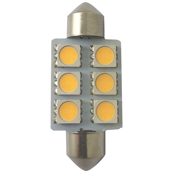 1852 LED  pinolpære 37mm 10-35vdc 1,2/10W - 2 pak-1